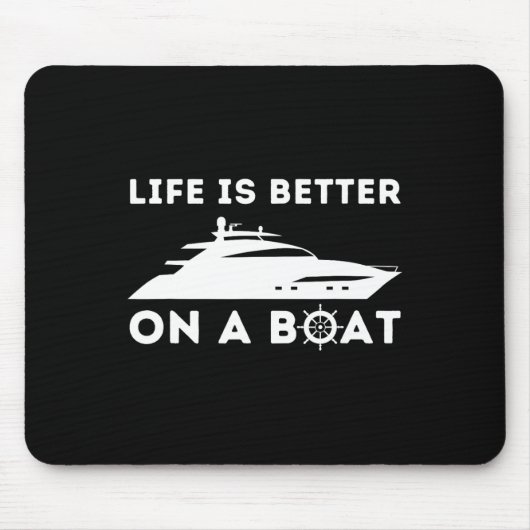 Het Leven Is Beter Op Een Boot - Oude Bootkapitein Muismat (Voorkant)