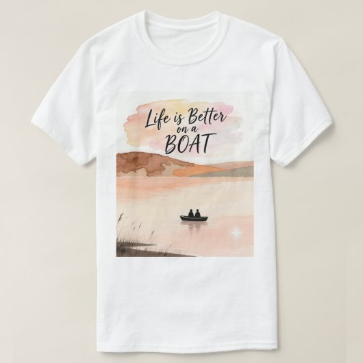 Het leven is beter op een boot t-shirt (Design voorkant)