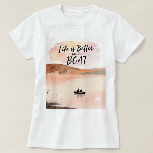 Het leven is beter op een boot t-shirt (Design voorkant)