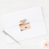 Het leven is beter op een boot vierkante sticker (Envelop)