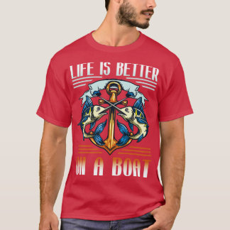Het leven is beter op een bootvisser grappig Gevis T-shirt