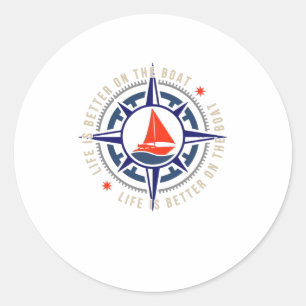 Het leven is beter op een bootzagerij ronde sticker