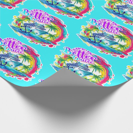 Het leven is beter op een cruise cadeaupapier (Hoek)