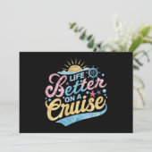 Het leven is beter op een cruise familie vakantie  kaart (Staand voorkant)