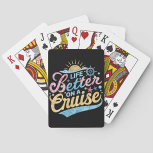 Het leven is beter op een cruise familie vakantie  pokerkaarten
