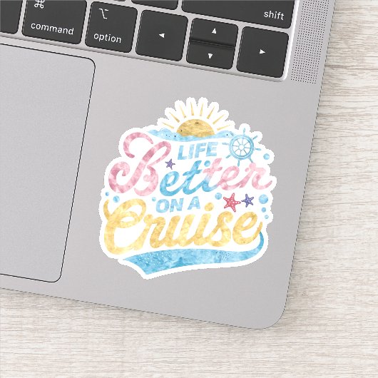 Het leven is beter op een cruise familie vakantie  sticker (Detail)
