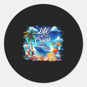 Het leven is beter op een cruise Hawaii Beach Summ Ronde Sticker