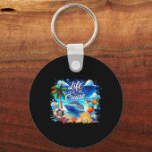 Het leven is beter op een cruise Hawaii Beach Summ Sleutelhanger (Voorkant)