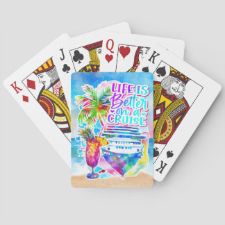 Het leven is beter op een cruise pokerkaarten