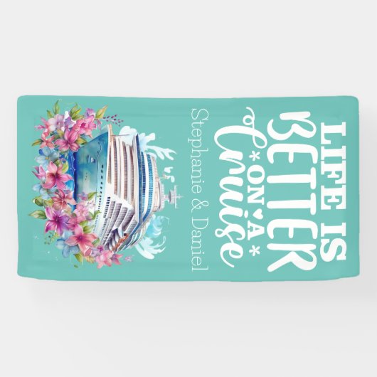 Het leven is beter op een cruise spandoek (Horizontaal)