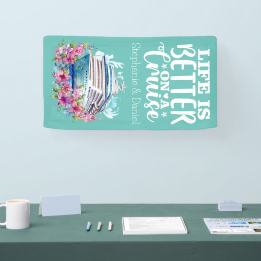 Het leven is beter op een cruise spandoek (Beurs)