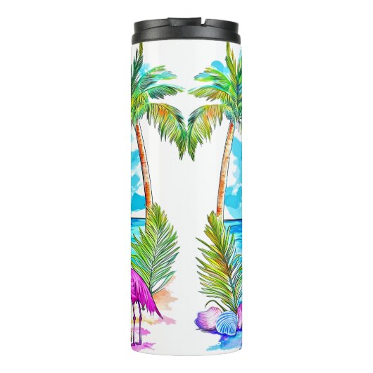 Het leven is beter op een cruise Waterverf Thermosbeker (Achterkant)