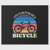Het leven is beter op een fiets cadeaupapier (Vlak)
