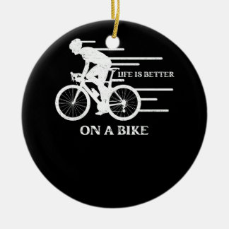 Het leven is beter op een fiets fietsen fiets fiet keramisch ornament