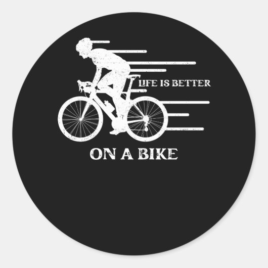 Het leven is beter op een fiets fietsen fiets fiet ronde sticker (Voorkant)