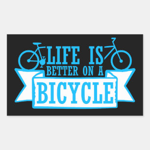 Het leven is beter op een fiets Fietsquote Sport Rechthoekige Sticker