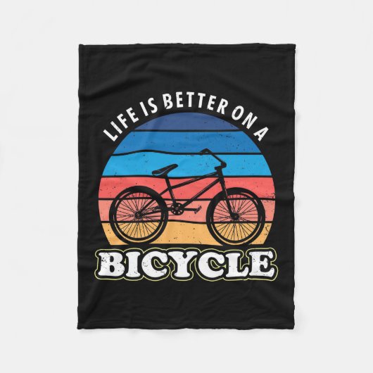 Het leven is beter op een fiets fleece deken (Voorkant)
