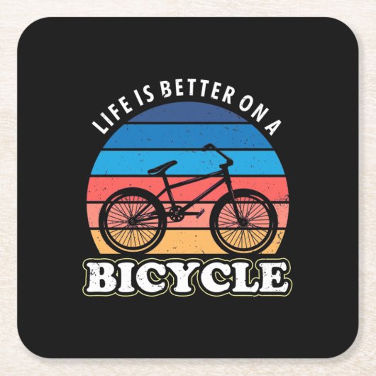 Het leven is beter op een fiets kartonnen onderzetters (Voorkant)