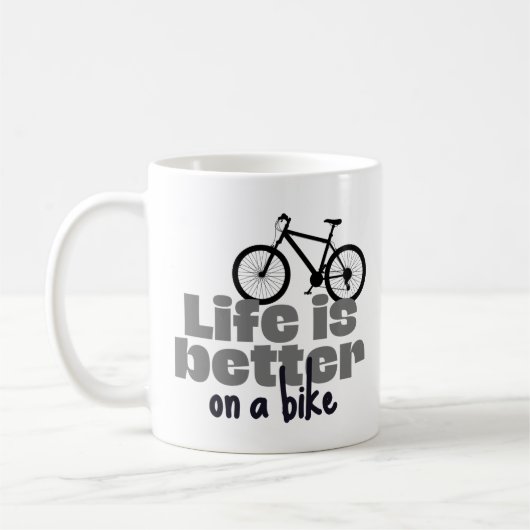 Het leven is beter op een fiets koffiemok (Links)