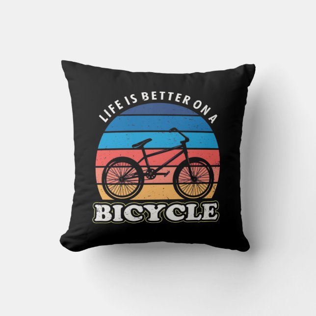 Het leven is beter op een fiets kussen (Voorkant)