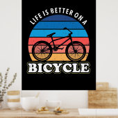 Het leven is beter op een fiets poster (Keuken)