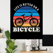 Het leven is beter op een fiets poster (Thuiskantoor)