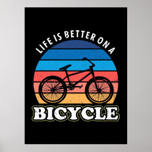 Het leven is beter op een fiets poster