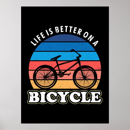Het leven is beter op een fiets poster (Voorkant)