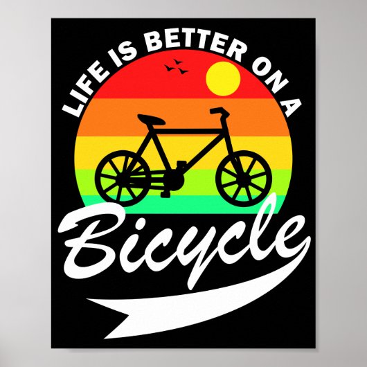 Het leven is beter op een fiets poster (Voorkant)