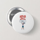 Het leven is beter op een fiets ronde button 5,7 cm (Voorkant /achterkant)