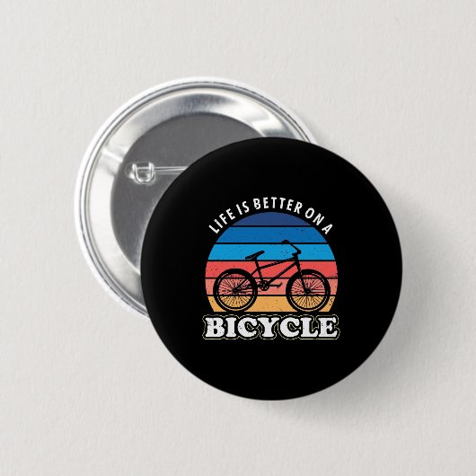 Het leven is beter op een fiets ronde button 5,7 cm (Voorkant /achterkant)