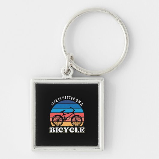 Het leven is beter op een fiets sleutelhanger (Voorkant)