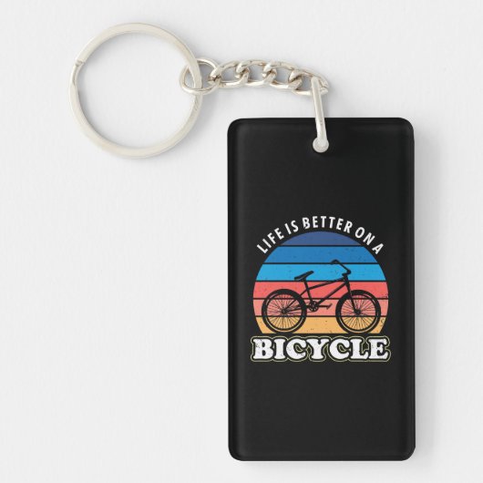 Het leven is beter op een fiets sleutelhanger (Voorkant)