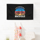 Het leven is beter op een fiets spandoek (Insitu)