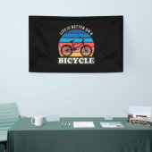 Het leven is beter op een fiets spandoek (Beurs)