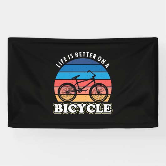 Het leven is beter op een fiets spandoek (Horizontaal)