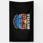Het leven is beter op een fiets spandoek (Verticaal)