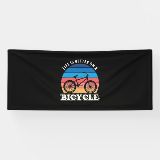 Het leven is beter op een fiets spandoek (Horizontaal)