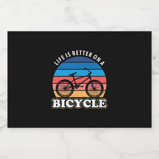 Het leven is beter op een fiets sparkling wijnetiket (Enkel label)
