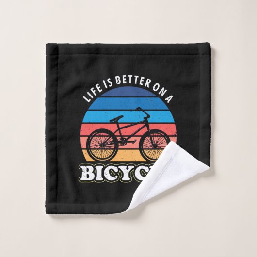 Het leven is beter op een fiets washandje (Wasdoekje)