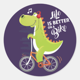 Het leven is beter op een fietsdinosaurus Sticker
