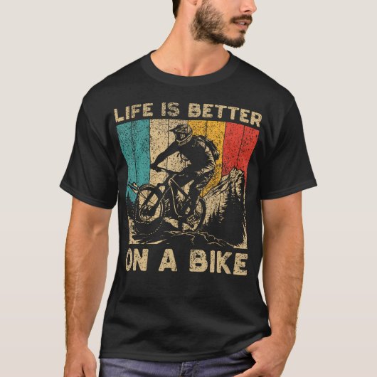 Het leven is beter op een fietser t-shirt (Voorkant)
