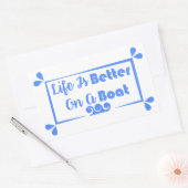 Het leven is beter op een grens. rechthoekige sticker (Envelop)