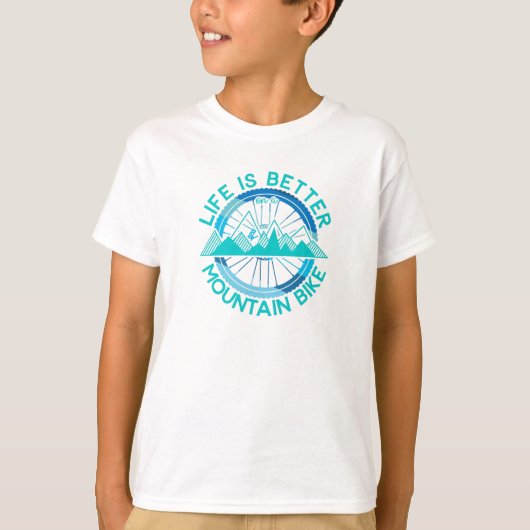 het leven is beter op een mountainbike t-shirt (Voorkant)