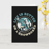 Het leven is beter op een Snowboard Funny Gift Kaart (Gele Bloem)