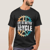 Het leven is beter op fietsen, fietsen t-shirt (Voorkant)