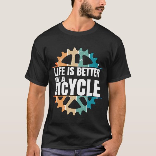 Het leven is beter op fietsen, fietsen t-shirt (Voorkant)