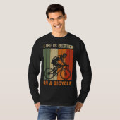 Het leven is beter op fietsen t-shirt (Voorkant volledig)