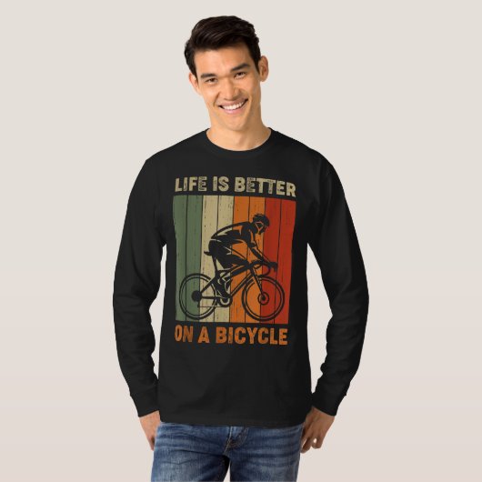 Het leven is beter op fietsen t-shirt (Voorkant volledig)