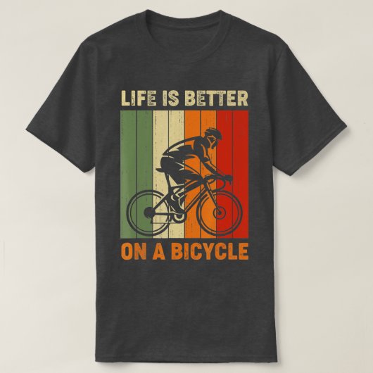 Het leven is beter op fietsen t-shirt (Design voorkant)
